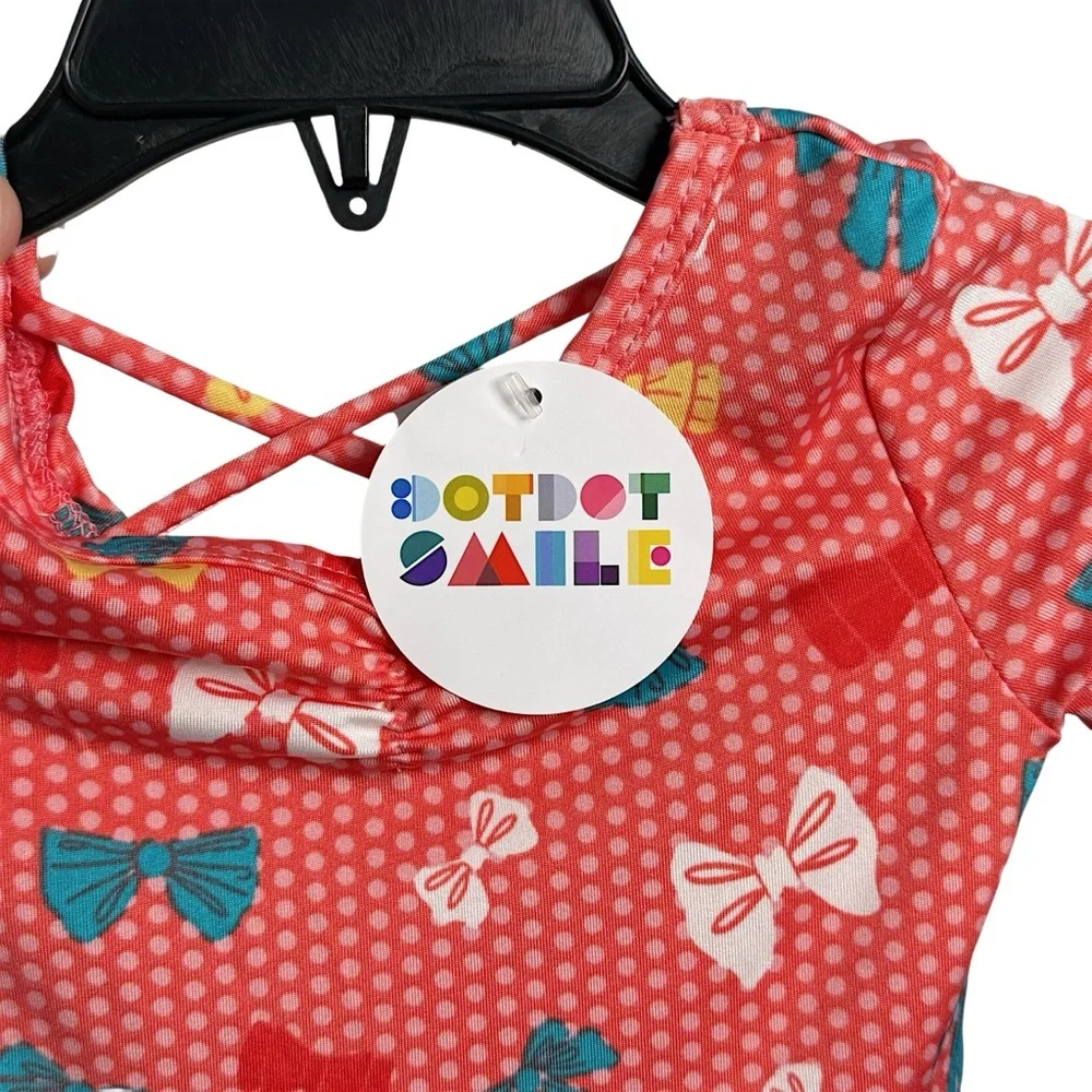 Dot Dot Smile Pink Bounty Of Bows Polka Dots Twirly Skirt Dress Girl 6-12 Month